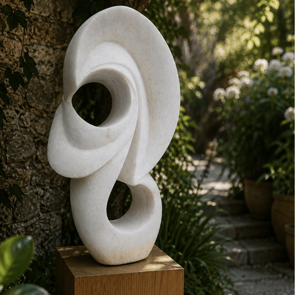 Abstract Dolomite garden sculpture