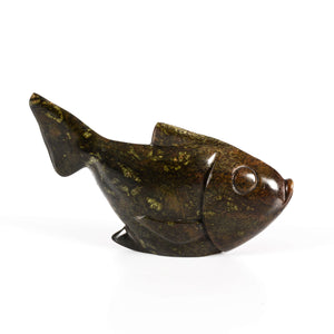 Fish - Fruit Serpentine Stone Carving